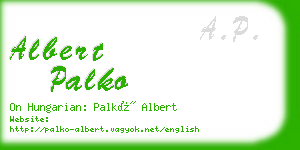 albert palko business card